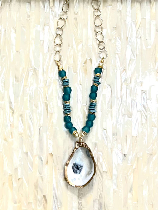 The Isabel Necklace | Turquoise Recycled Glass